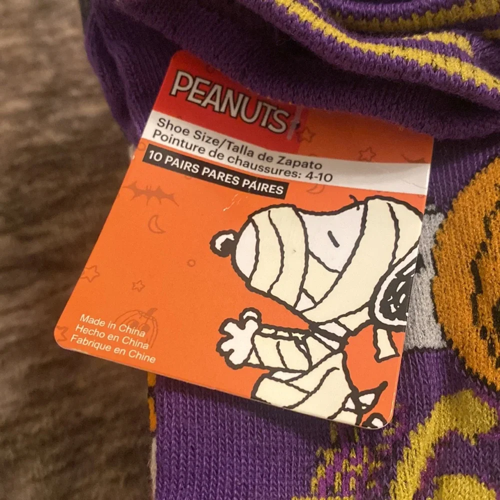 Peanuts‎ Snoopy Great Pumpkin Halloween Fall Spooky 10 Pack Socks